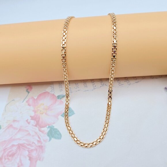 Elegant Rose Gold Plated Link Chain Necklace – 50cm Length, XPNL0065 - Picture 5 of 12